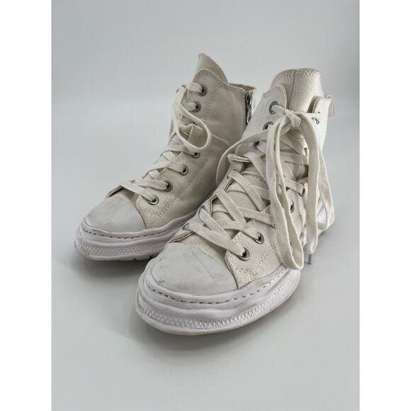 Limi Feu x Mihara Yasuhiro Twisted Sneakers Sz 37 White High Top - Picture 1 of 11